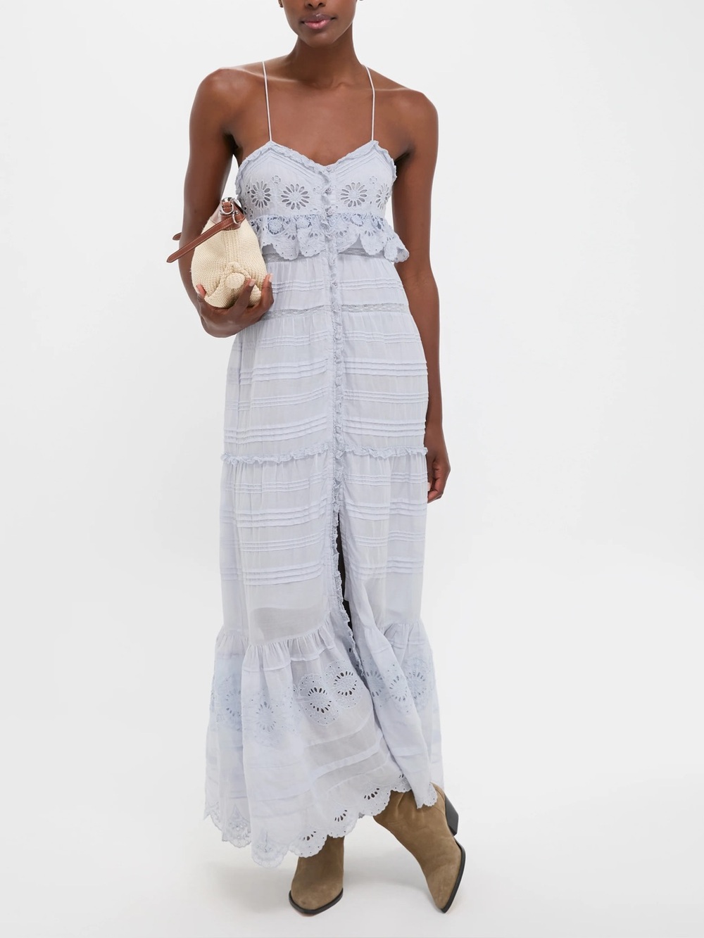 Isabel Marant Paule broderie anglaise cotton maxi dress